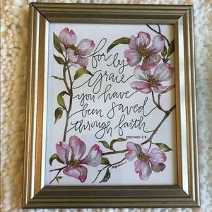 Framed print of Ephesians 2:8 by Ruth Chou Simmons of Gracelaced.